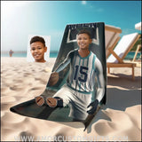 Towels Personalized NBA Charlotte Basketball Boy Hornets Photo Beach Towel | Customized Name & Face Boy Towel