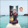Towels Personalized NBA Cleveland Basketball Boy Cavaliers Photo Beach Towel | Customized Name & Face Boy Towel