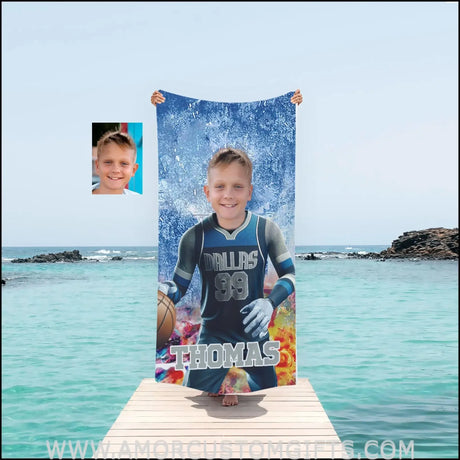 Towels Personalized NBA Dallas Basketball Boy Mavericks Photo Beach Towel