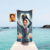 Personalized Nba Detroit Pistons Photo Beach Towel Towels