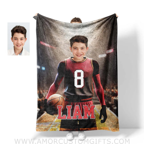 Personalized Nba Miami Basketball Boy Heat Photo Blanket Blankets