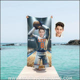 Towels Personalized NBA New York Basketball Boy Knicks Photo Beach Towel | Customized Name & Face Boy Towel