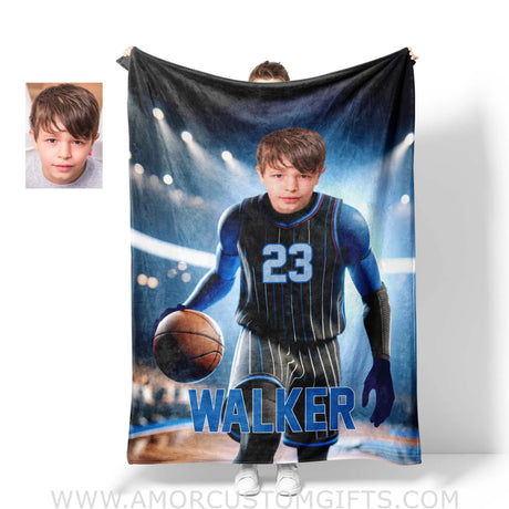 Personalized Nba Orlando Basketball Boy Magic Photo Blanket Blankets
