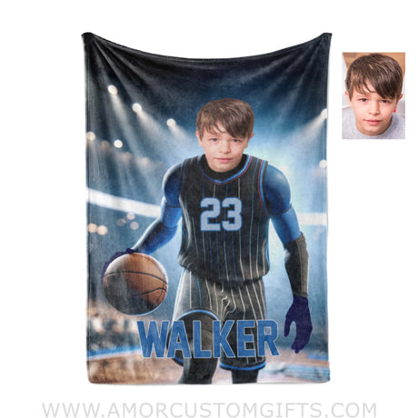 Personalized Nba Orlando Basketball Boy Magic Photo Blanket Blankets