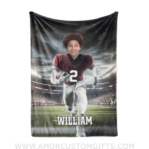 Blankets Personalized NCAA Alabama Football Boy Crimson Tide Photo Blanket | Custom Name & Face Boy Blanket