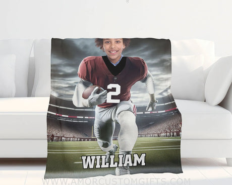 Blankets Personalized NCAA Alabama Football Boy Crimson Tide Photo Blanket | Custom Name & Face Boy Blanket