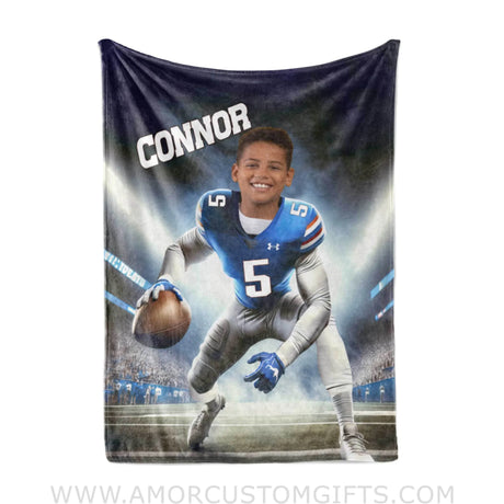 Blankets Personalized NCAA Football Boy Buffalo Bulls Photo Blanket | Custom Name & Face Boy Blanket