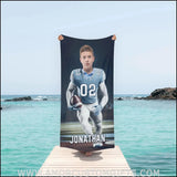 Towels Personalized NCAA North Carolina Football Boy Tar Heels Photo Beach Towel