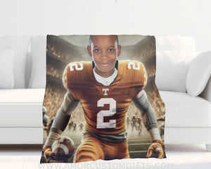 Blankets Personalized NCAA Tennessee Football Boy Volunteers Photo Blanket | Custom Name & Face Boy Blanket