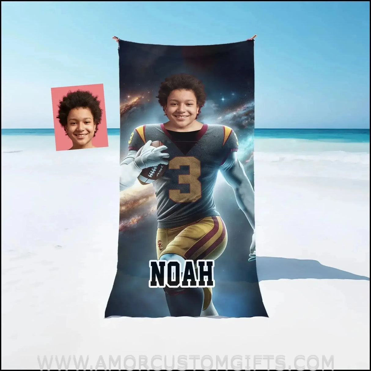 Towels Personalized NCAA USC Baseball Boy Trojans Photo Beach Towel | Customized Name & Face Boy Towel