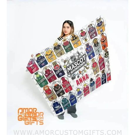 Blankets Personalized NHL Mascots Blanket | Custom name Hockey Mascots Fleece Blanket,  Customized Blanket