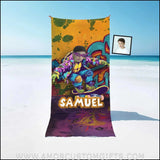 Towels Personalized Ninja Turtle Graffiti Skating Photo Beach Towel | Customized Name & Face Boy Towel