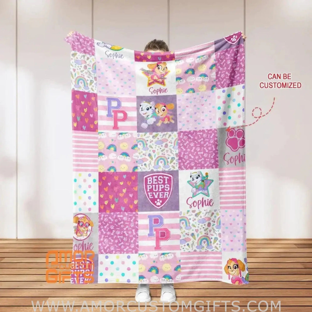 Blankets Personalized Paw Patrol Baby Girl Blanket | Baby Puppy Patrol Nursery Blanket