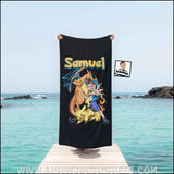 Towels Personalized PK Dragon Boy Photo Beach Towel | Customized Name & Face Boy Towel