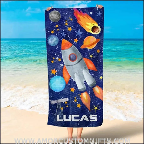 Towels Personalized Pock Galaxy Monster Pattern Beach Towel, Beach Towel for Kid, Custom Beach Towel Gift Ideas
