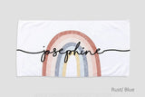 Towels Personalized Rainbow Design Beach Towel Personalized Name Bath Towel Custom Pool Towel Beach Towel With Name Outside Birthday Vacation Gift
