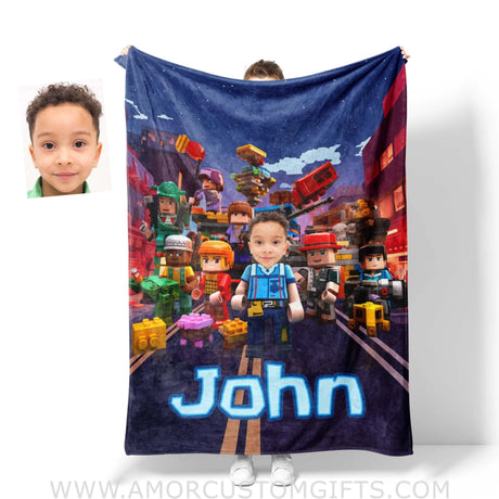 Blankets Personalized Rolox Boy Friend Team Blanket | Custom Name & Face Boy Blanket