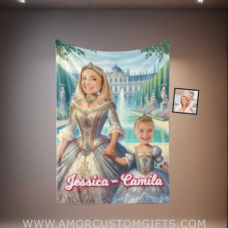 Blankets Personalized Royal Mother Daughter 1 Blanket | Custom Face & Name Mom Daughter Blanket