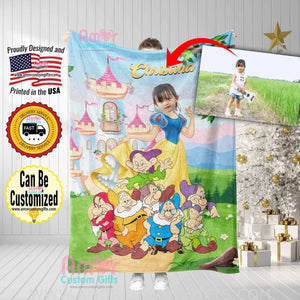 Blankets Personalized Snow White Princess Blanket | Custom Face & Name Girl Princess Blanket,  Customized Blanket