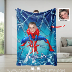 Blankets Personalized Spider Boy Blanket | Custom Superhero Blanket For Baby Boys