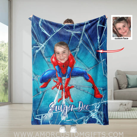 Blankets Personalized Spider Boy Blanket | Custom Superhero Blanket For Baby Boys