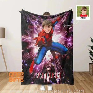 Blankets Personalized Spider Man In City Blanket | Custom Spiderm