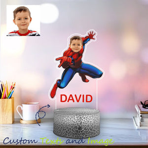 Personalized Spider Man Night Lights - Spider Man Acrylic Table LED Lamp For Kids, Teens Gifts