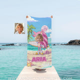 Personalized Summer Amy Rose Surfing On Beach Photo Girl Towel Towels
