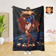 Blankets Personalized Super Girl Photo Blanket With Face | Custom Superhero Lady Blanket