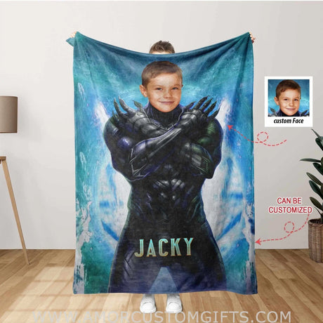 Blankets Personalized Superhero Black Panther Blanket | Custom Boy Superhero Blanket,  Customized Blanket