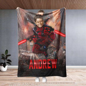 Blankets Personalized Superhero Deadpool Superhero Blanket | Custom Deadpool Boy Blanket