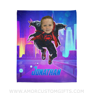 Blankets Personalized Superhero Spider Boy Blanket | Custom Spider Blanket