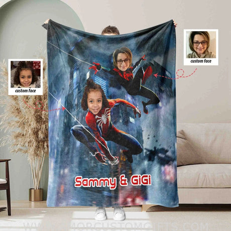 Blankets Personalized Superhero Spider Boy Blanket | Custom Grandpa Grandson Blanket,  Customized Blanket