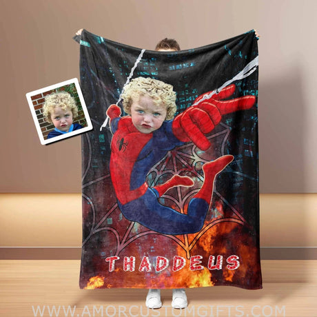 Blankets Personalized Superhero Spiderboy Shooting Webs Blanket | Custom Boy Superboy Blanket,  Customized Blanket