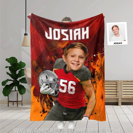 Blankets Personalized Tampa Bay Football Boy Blanket | Custom Football Boys Blanket