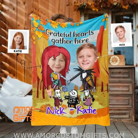 Blankets Personalized The Nightmare Before Christmas Boy Girl Blanket | Custom Face & Name Christmas Boys Girls Blanket