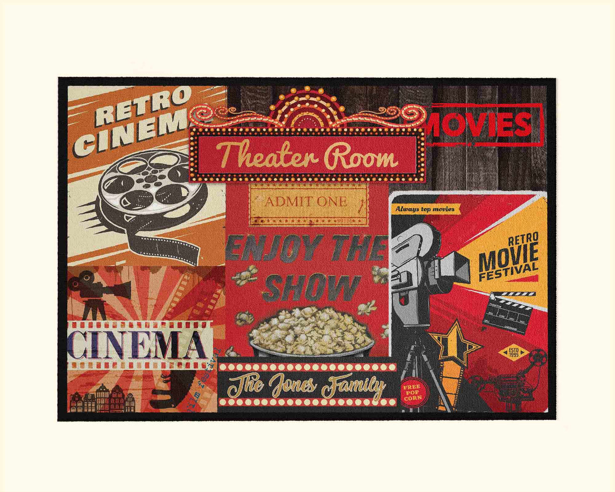 Mats & Rugs Personalized Theater Room Rug / Floormat | Personalized Home Carpet, Mat, Home Decor