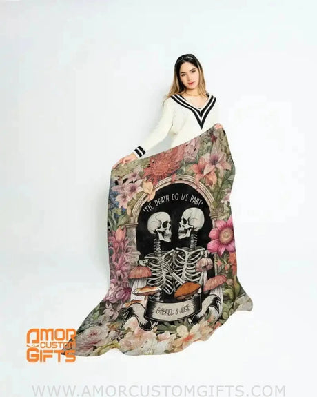 Blankets Personalized Til Death Do Us Part Halloween Boy Girl Couple Blanket