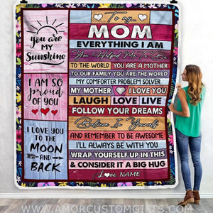 Blanket Personalized to My Mom Blanket from Daughter Son, Never Forget That I Love You, Birthday Mother's Day Fleece Blanket