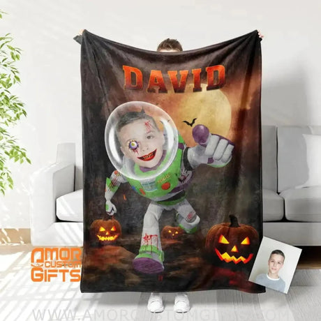 Blankets Personalized Toy Story Buzz Lightyear Halloween Blanket | Custom Halloween Blanket For Boys