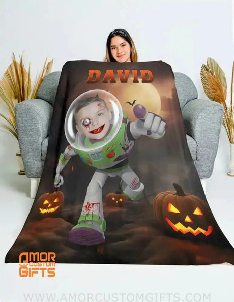 Blankets Personalized Toy Story Buzz Lightyear Halloween Blanket | Custom Halloween Blanket For Boys