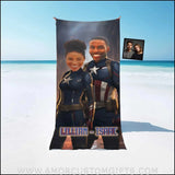 Towels Personalized Valentine's Day Captain America Couple Beach Towel | Customized Superhero Theme Pool Towel
