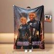 Blankets Personalized Valentine's Day Captain America Couple Blanket | Custom Face & Name Couple Blanket