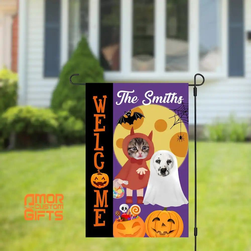 Yard Signs & Flags Pet Lovers - Halloween Welcome Pet Flag - Personalized Flag