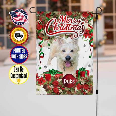 Yard Signs & Flags Pet Lovers - Personalized Merry Christmas - Custom Photo Pet Flag