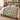 Yuletide Keepsake Patchwork woven blanket in sage spread across a bed, vintage Christmas patchwork throw