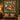 Peaceable Kingdom Lion and Lamb quilt hung on a wall with sample family name The Harrington Family above a bench with 2 matching pillowcases