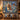 Bethlehem Lily Nativity Christmas quilt hung on a wall above a bench with 2 matching pillowcases