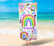 Towels Rainbow Personalized Towel, Kids Beach Towel, Girls Rainbow Beach Towels, Girls Rainbow Bath Towels, Custom Name Girls Towels