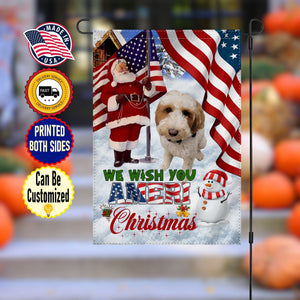 Yard Signs & Flags Santa Dog - We Wish You Ameri Christmas Flag - Personalized Flag